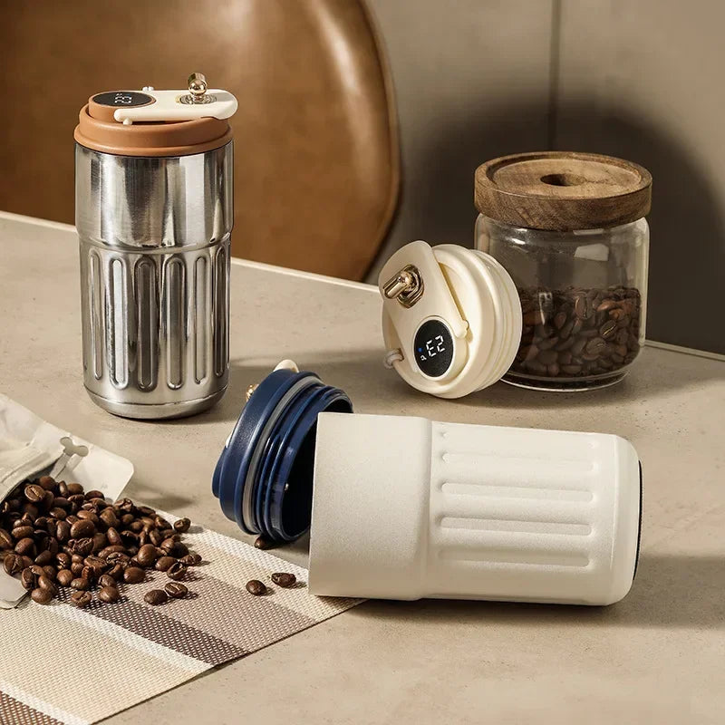 450Ml Thermos Bottle Smart Display Temperature 316 Stainless Steel Vacuum Cup Office Coffee Cup Business Portable Thermal Mug