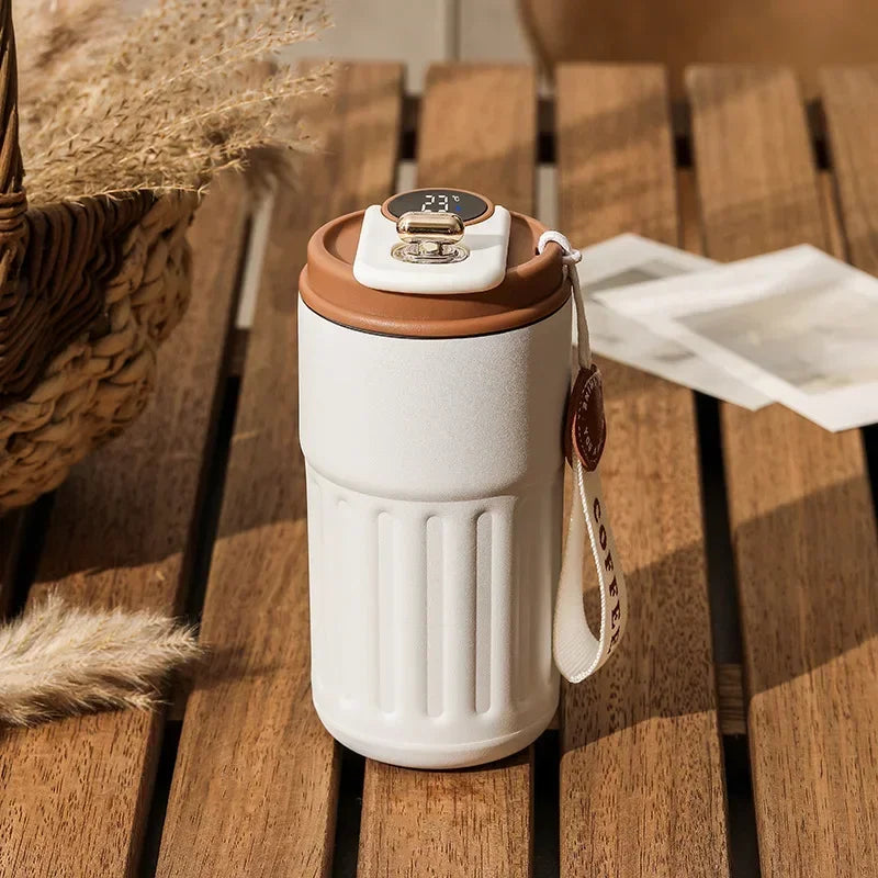 450Ml Thermos Bottle Smart Display Temperature 316 Stainless Steel Vacuum Cup Office Coffee Cup Business Portable Thermal Mug