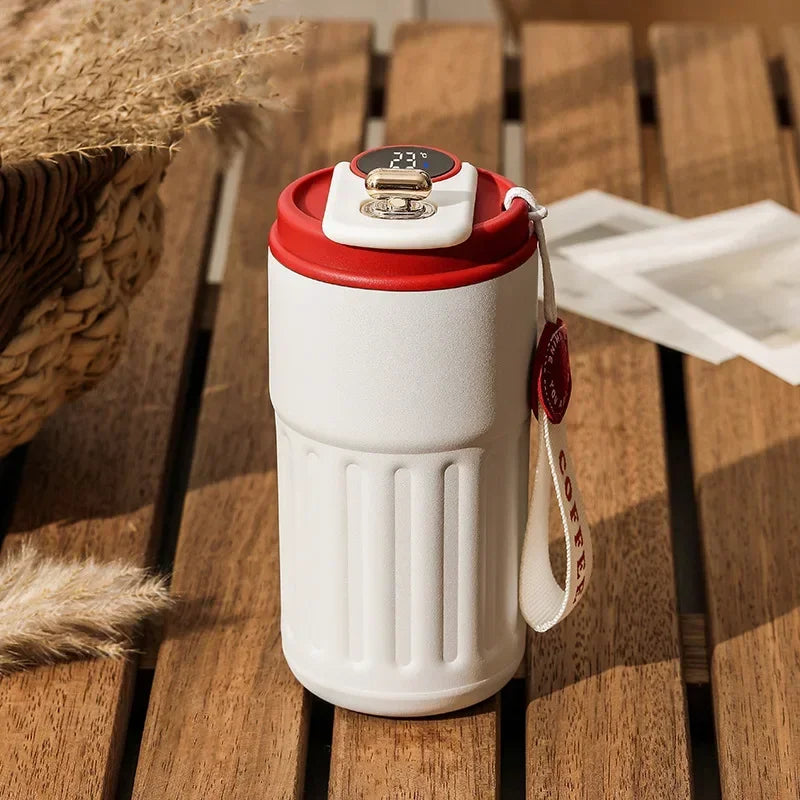 450Ml Thermos Bottle Smart Display Temperature 316 Stainless Steel Vacuum Cup Office Coffee Cup Business Portable Thermal Mug